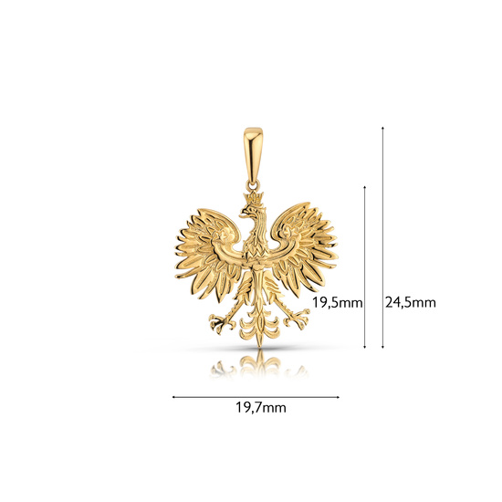 Złota zawieszka 585 patriotyczna - orzeł z koroną