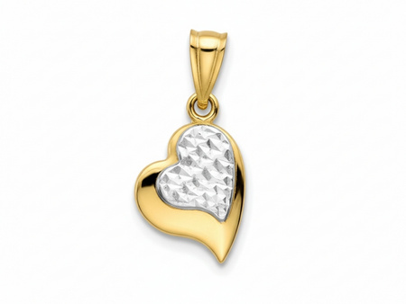 Subtelny wisiorek złoty zawieszka serduszko diamentowane