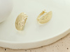 Złote kolczyki owalne zdobione angielskie zapięcie