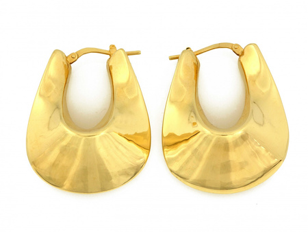 Kolczyki złote duże dmuchane efektowne nowoczesne