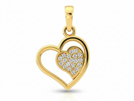 Zawieszka złote serce z cyrkoniami