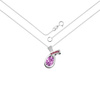 Naszyjnik srebrny 925 z naturalnym ametystem i 5 rodolitami