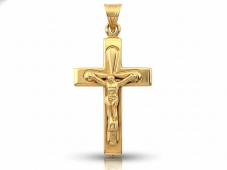 Krzyżyk złoty wisiorek zawieszka z Jezusem