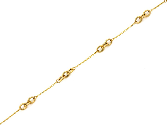 Bransoletka złota delikatna subtelna z ozdobami