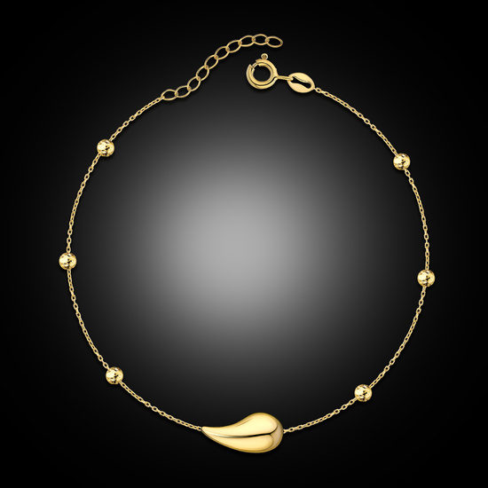 Złota bransoletka 375 nowoczesna kropla 