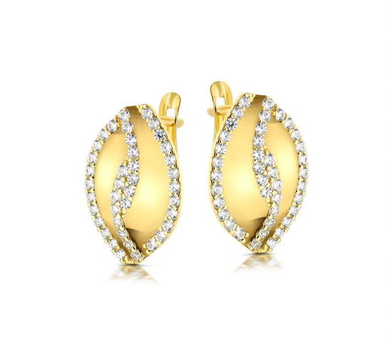 Złote kolczyki 333 z cyrkoniami 