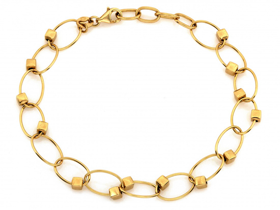 Modna złota bransoletka duże owalne ogniwa