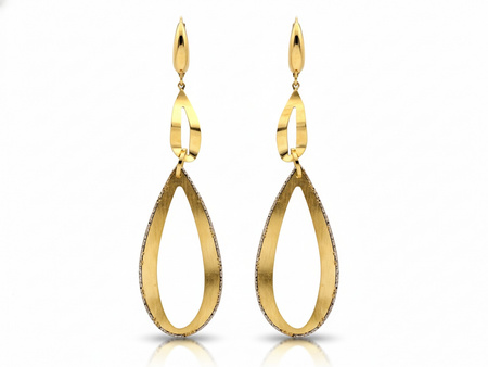 Kolczyki złote długie z ruchomych elementów