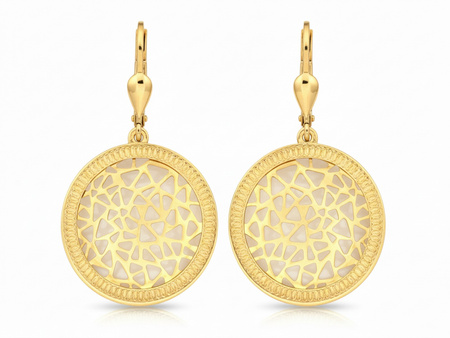 Kolczyki złote wiszące ażurowe okrągłe
