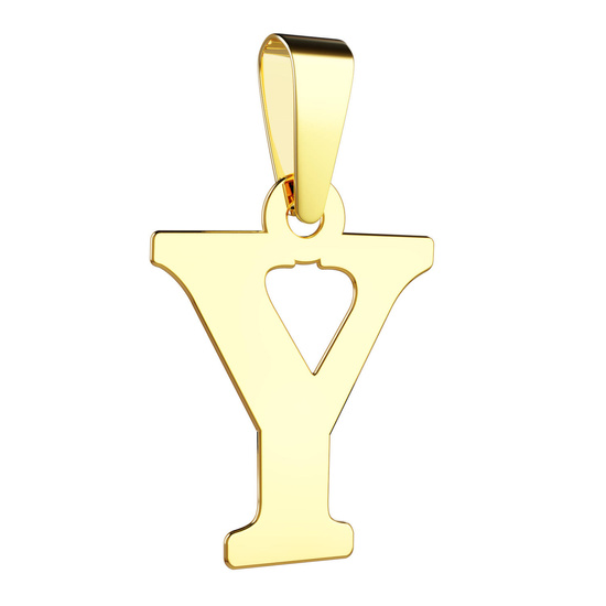 Złota literka Y - zawieszka 585