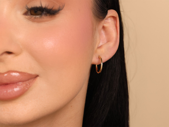 Kolczyki złote koła zdobione 19mm