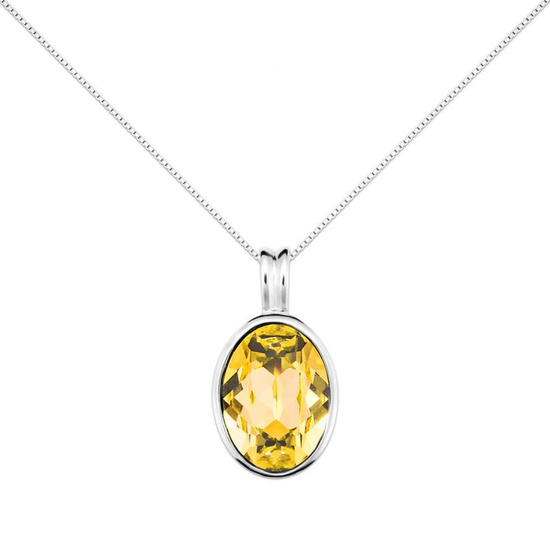 Naszyjnik srebrny 925 Swarovski - elipsa 
