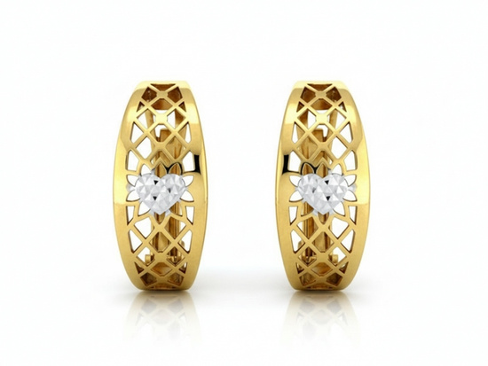 Kolczyki angielskie ażurowe z małym sercem