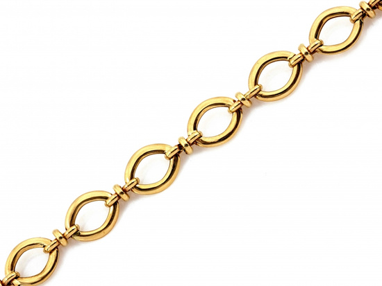 Bransoletka złota z dużych owalnych elementów