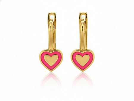 Kolczyki z serduszkiem na prezent na komunie chrzest