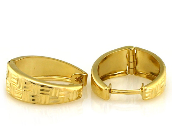 Kolczyki złote kółka diamenowane