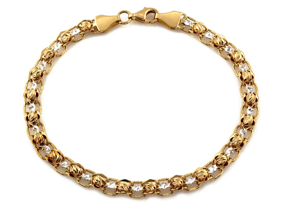 Bransoletka złota delikatna z kulkami błyszcząca