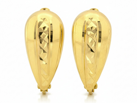 Złote kolczyki frezowane zapięcie angielskie