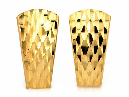 Kolczyki złote frezowane bez kamieni wygodne