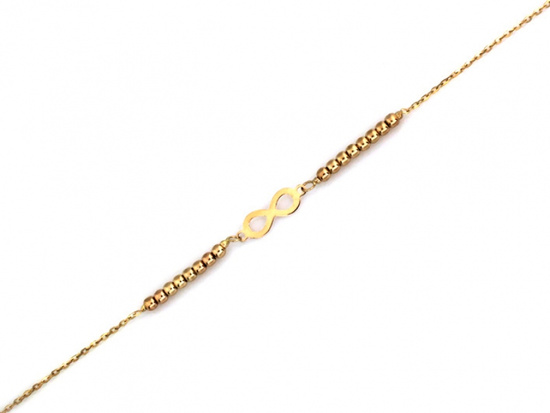 Bransoletka złota z kulkami i nieskończonością