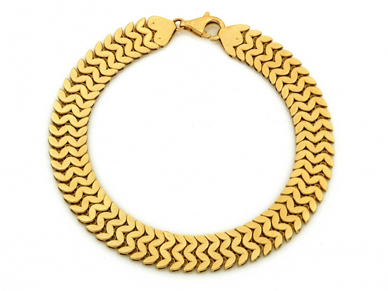 Szeroka złota bransoletka z ruchomych elementów