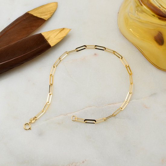 Złota bransoletka 375 nowoczesny ankier