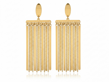 Kolczyki złote duże długie ruchome w stylu boho