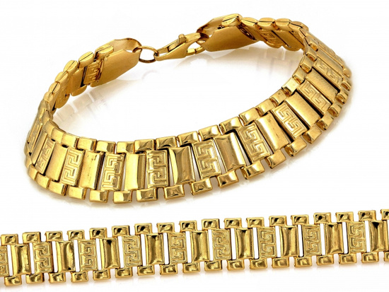 Złota bransoleta szeroka efektowna z ruchomych elementów