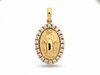 Złoty medalik dla dziewczynki owalny z Niepokalaną
