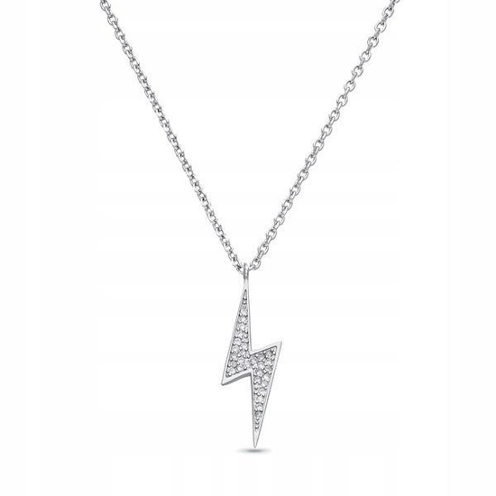 Naszyjnik srebrny 925 z diamentowymi cyrkoniami - fantazyjny