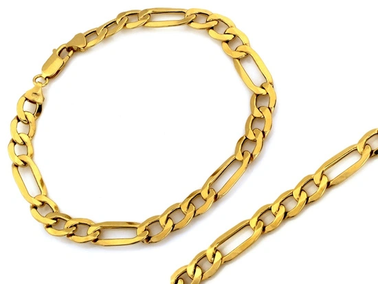 Bransoletka złota gruby łańcuch figaro