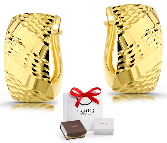 Złote kolczyki 375 diamentowane - klasyczne