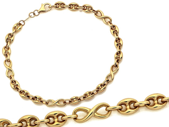 Złota bransoletka z owalnych ogniw