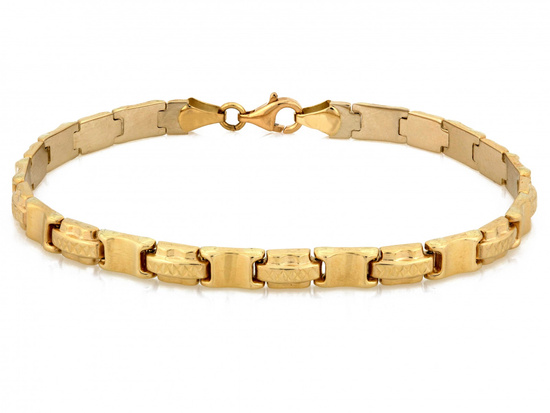 Bransoletka złota z ruchomych prostokątnych elementów