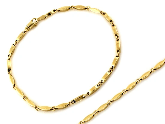 Bransoletka złota ze sztywnych elementów