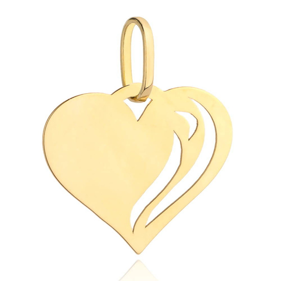 Złota zawieszka 585 - serce ażurowe
