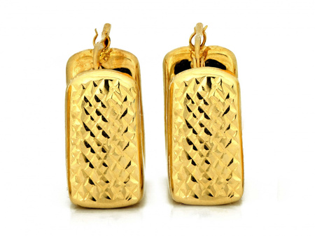 Kolczyki złote nowoczesna forma geometryczne dmuchane angielskie