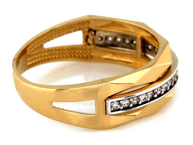Złoty pierścionek 585 z cyrkoniami